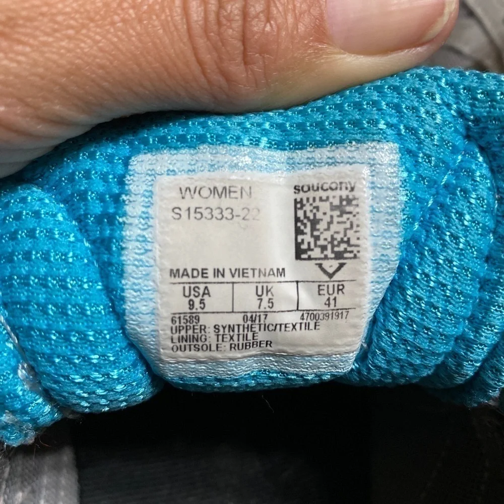 𝅺saucony Grid Cohesion SZ-9.5 Shoes Grey/Teal/White
